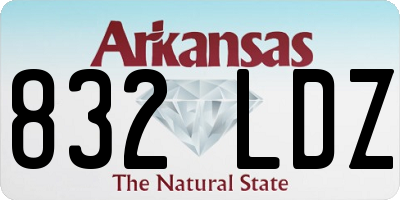 AR license plate 832LDZ