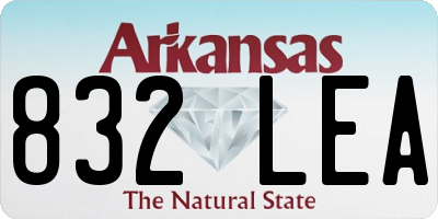 AR license plate 832LEA