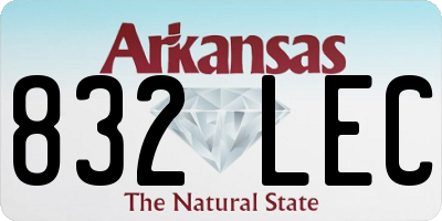 AR license plate 832LEC