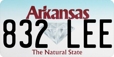 AR license plate 832LEE