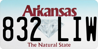 AR license plate 832LIW