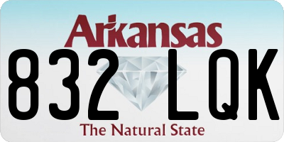 AR license plate 832LQK