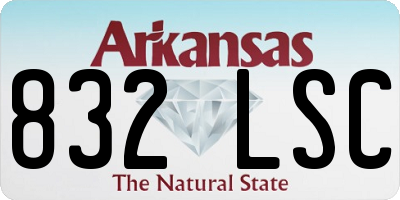 AR license plate 832LSC