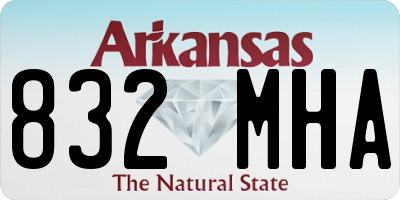 AR license plate 832MHA