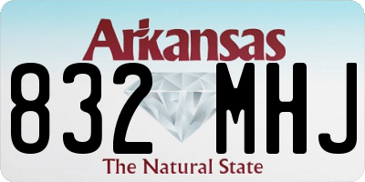 AR license plate 832MHJ