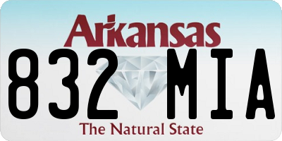 AR license plate 832MIA