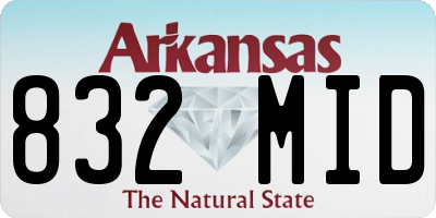 AR license plate 832MID
