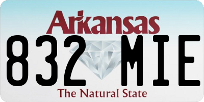 AR license plate 832MIE