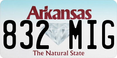 AR license plate 832MIG