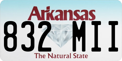 AR license plate 832MII