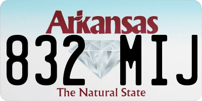 AR license plate 832MIJ