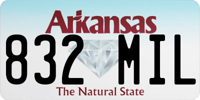 AR license plate 832MIL