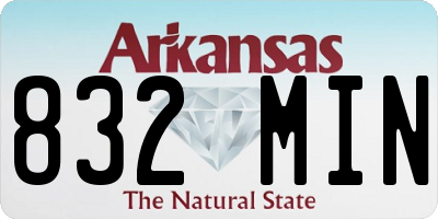 AR license plate 832MIN