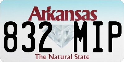 AR license plate 832MIP