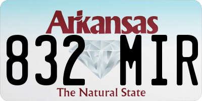 AR license plate 832MIR