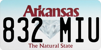 AR license plate 832MIU