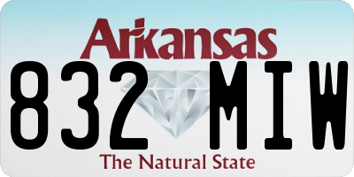 AR license plate 832MIW