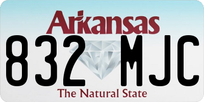 AR license plate 832MJC