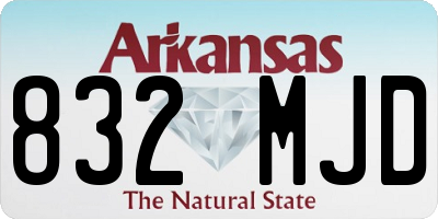 AR license plate 832MJD