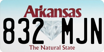 AR license plate 832MJN