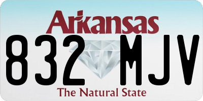 AR license plate 832MJV