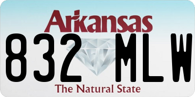 AR license plate 832MLW