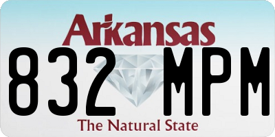 AR license plate 832MPM