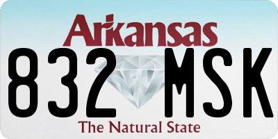 AR license plate 832MSK
