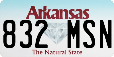 AR license plate 832MSN