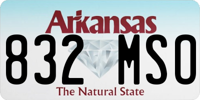 AR license plate 832MSO
