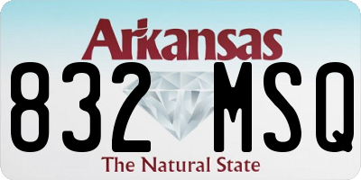 AR license plate 832MSQ