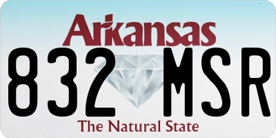 AR license plate 832MSR