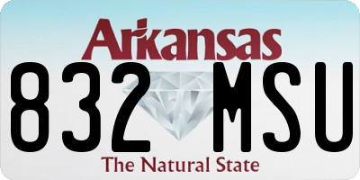AR license plate 832MSU