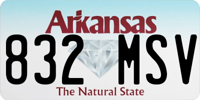 AR license plate 832MSV