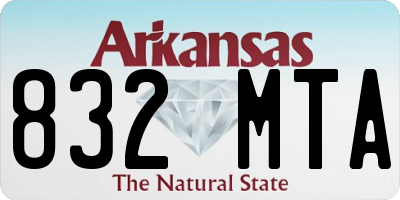AR license plate 832MTA