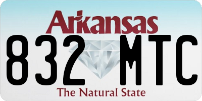 AR license plate 832MTC