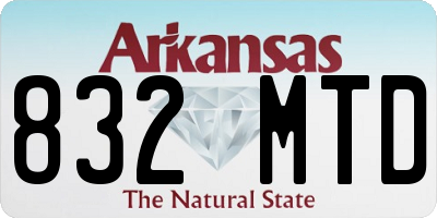 AR license plate 832MTD