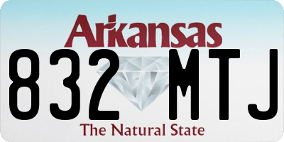 AR license plate 832MTJ