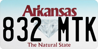 AR license plate 832MTK