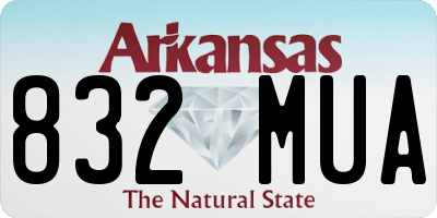 AR license plate 832MUA