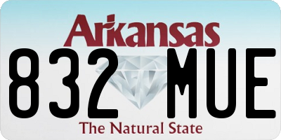AR license plate 832MUE