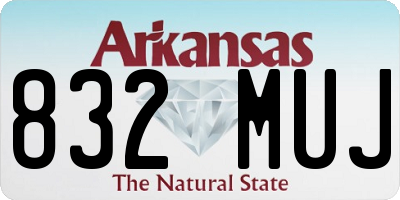 AR license plate 832MUJ