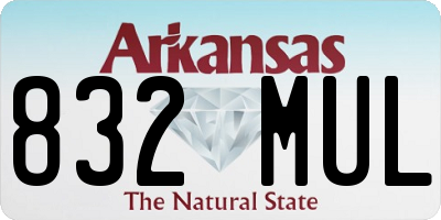 AR license plate 832MUL