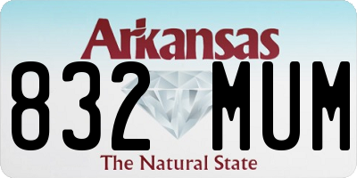AR license plate 832MUM