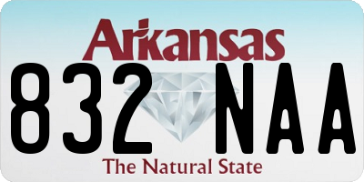 AR license plate 832NAA
