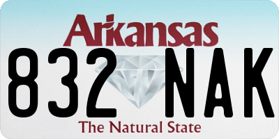 AR license plate 832NAK