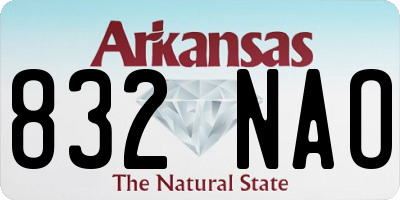 AR license plate 832NAO
