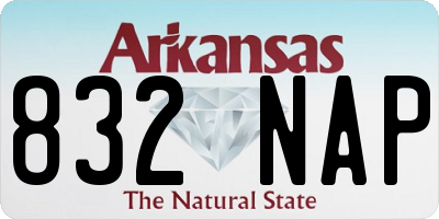 AR license plate 832NAP