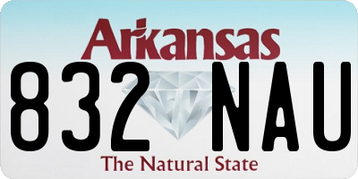 AR license plate 832NAU