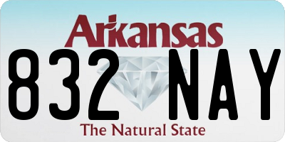 AR license plate 832NAY